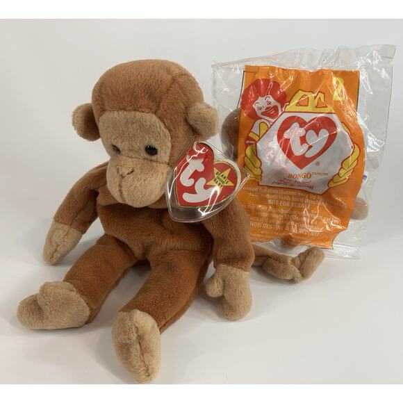 Ty Beanie Babies Bundle (2pcs) Bongo And 1998 McDonald’s Teenie Beanie Bongo - Picture 1 of 13